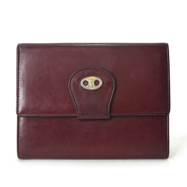 OLD CELINE 総革マカダムロゴ折財布（ボルドー）