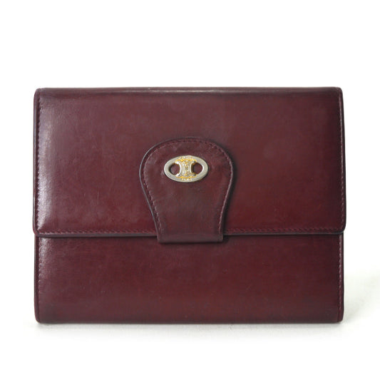 OLD CELINE 総革マカダムロゴ折財布（ボルドー）