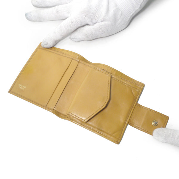 OLD CELINE マカダム柄ミニ折財布（茶）