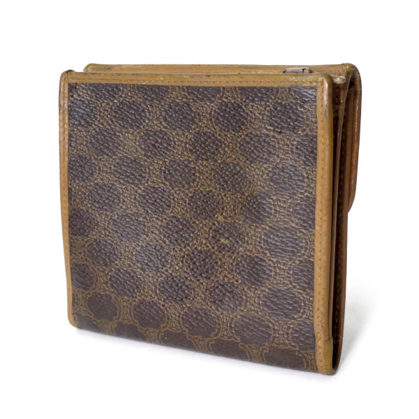 OLD CELINE マカダム柄Lジップ折財布（茶）