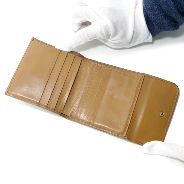OLD CELINE マカダム柄Lジップ折財布（茶）