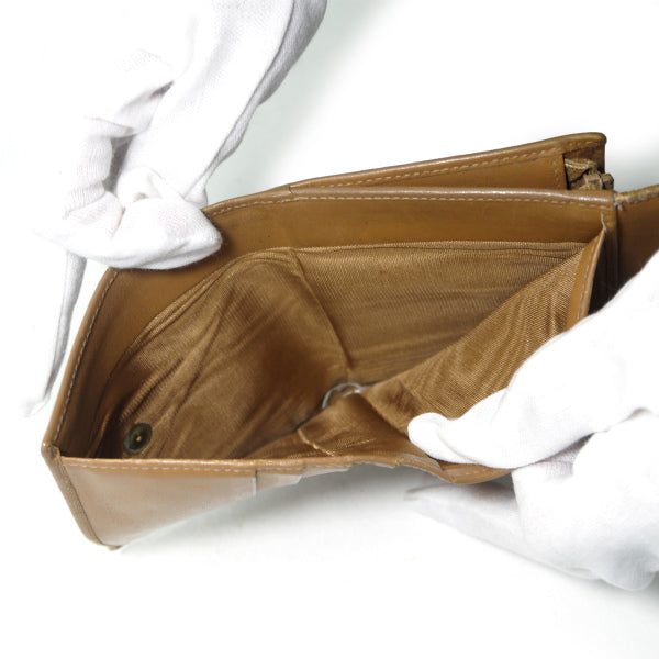 OLD CELINE マカダム柄Lジップ折財布（茶）