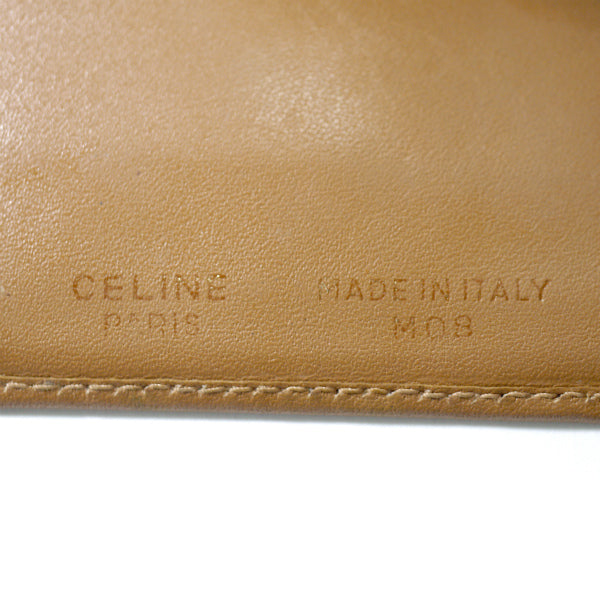 OLD CELINE マカダム柄Lジップ折財布（茶）