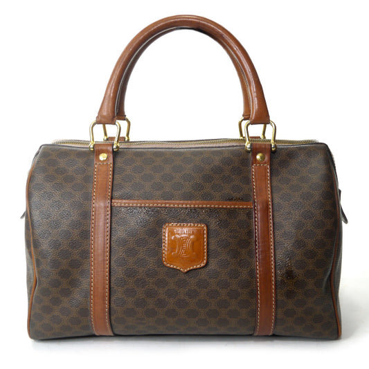 OLD CELINE　マカダム柄ボストンバッグ（茶）