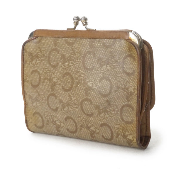 OLD CELINE　馬車柄がま口折財布（ベージュ）