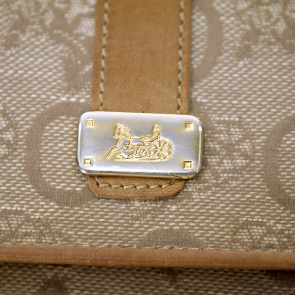 OLD CELINE　馬車柄がま口折財布（ベージュ）