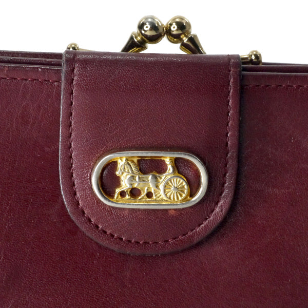 OLD CELINE　馬車金具がま口レザー折財布（ボルドー）