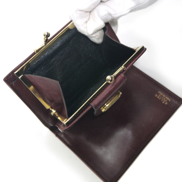 OLD CELINE　馬車金具がま口レザー折財布（ボルドー）