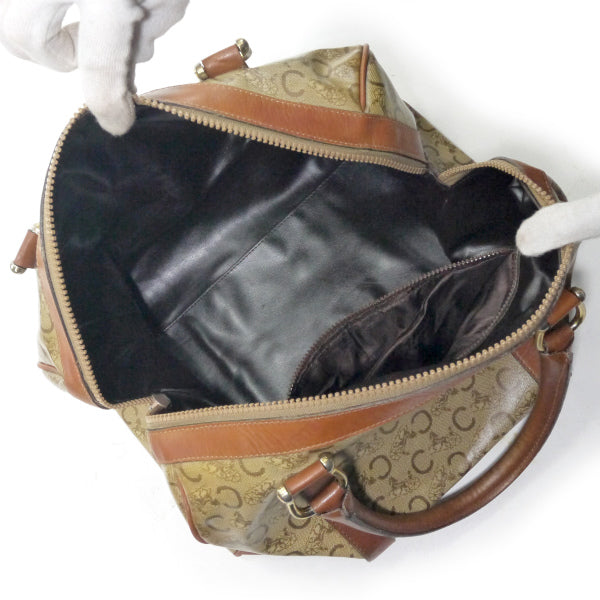 OLD CELINE　馬車柄ボストンバッグ（茶・中）