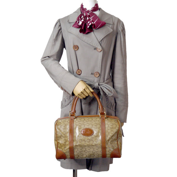 OLD CELINE　馬車柄ボストンバッグ（茶・中）