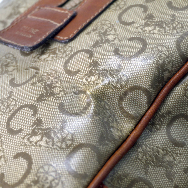 OLD CELINE　馬車柄ボストンバッグ（茶・中）