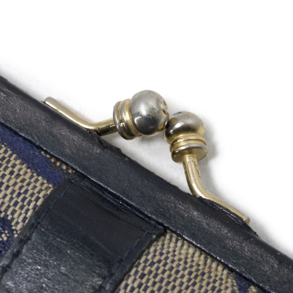 OLD CELINE　馬車柄ジャガードがま口折財布（濃紺）