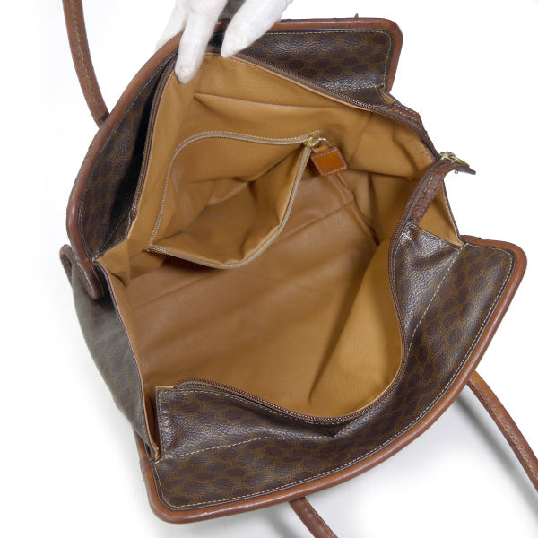 OLD CELINE　マカダム柄スクエアボストンバッグ（茶）