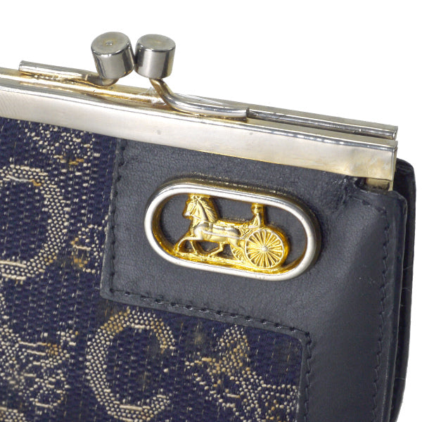 OLD CELINE 馬車柄ジャガードがま口コインケース（濃紺）