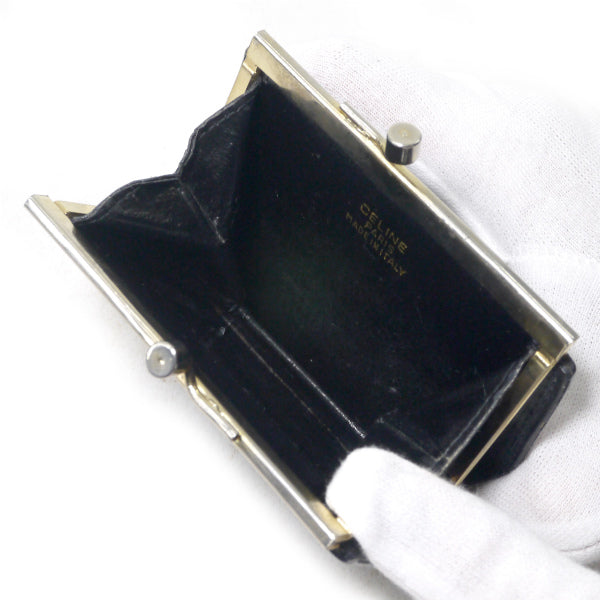 OLD CELINE 馬車柄ジャガードがま口コインケース（濃紺）