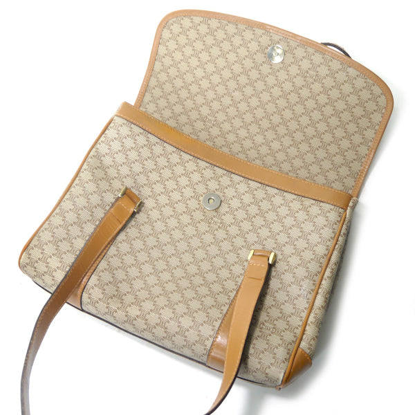 OLD CELINE　マカダム柄トートハンドバッグ（ベージュ）