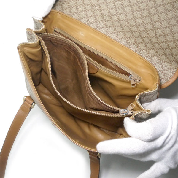 OLD CELINE　マカダム柄トートハンドバッグ（ベージュ）
