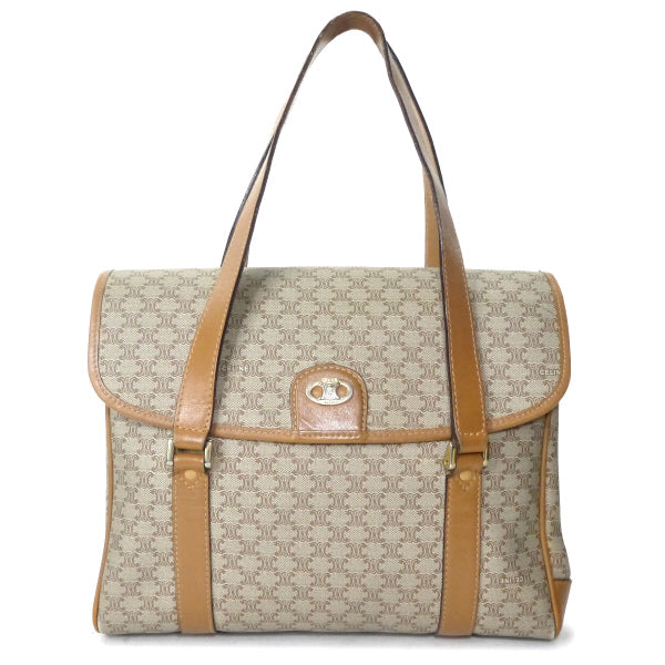 OLD CELINE　マカダム柄トートハンドバッグ（ベージュ）