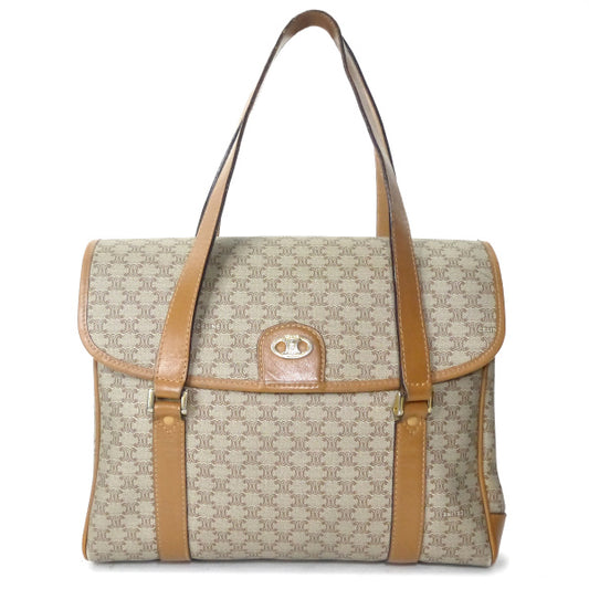 OLD CELINE　マカダム柄トートハンドバッグ（ベージュ）