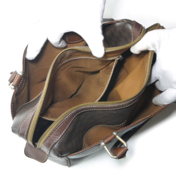 OLD CELINE　マカダム柄スクエアボストンバッグ（茶）