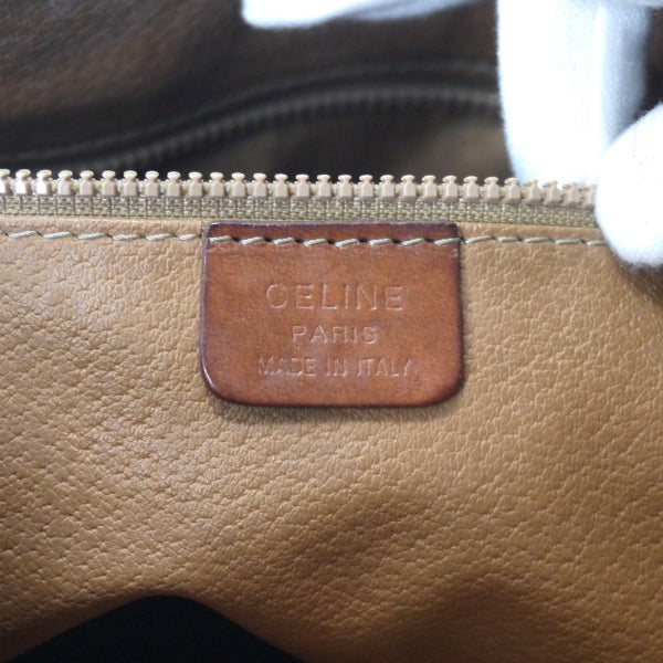 OLD CELINE　マカダム柄スクエアボストンバッグ（茶）