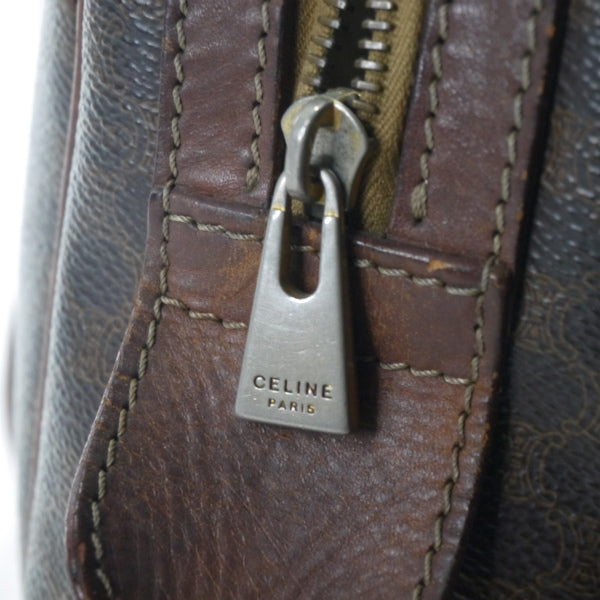 OLD CELINE　マカダム柄スクエアボストンバッグ（茶）