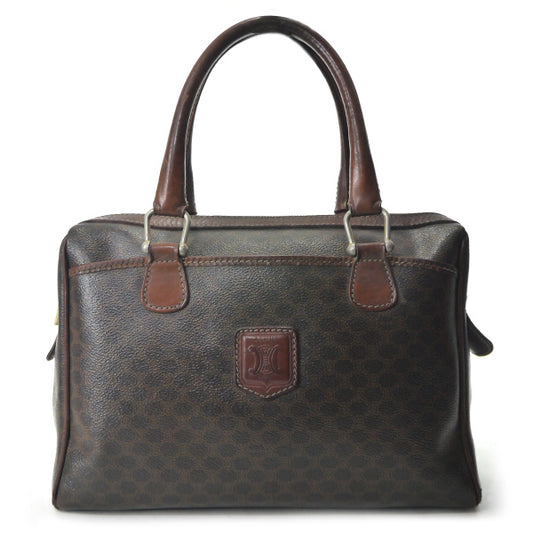 OLD CELINE　マカダム柄スクエアボストンバッグ（茶）