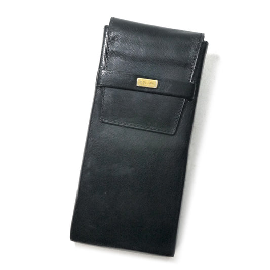 OLD CELINE　ロゴプレート総革メガネ・ペンケース（黒）