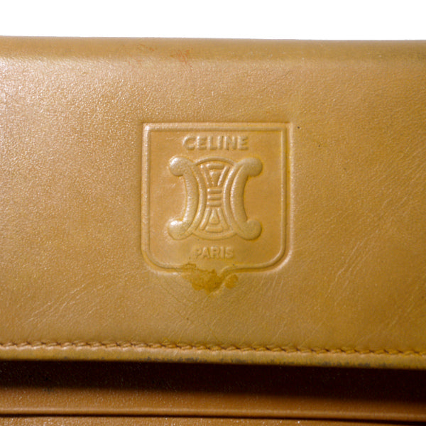OLD CELINE マカダム柄Wホック折財布（茶）