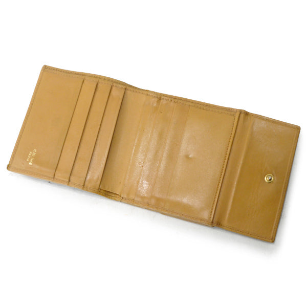 OLD CELINE マカダム柄Wホック折財布（茶）