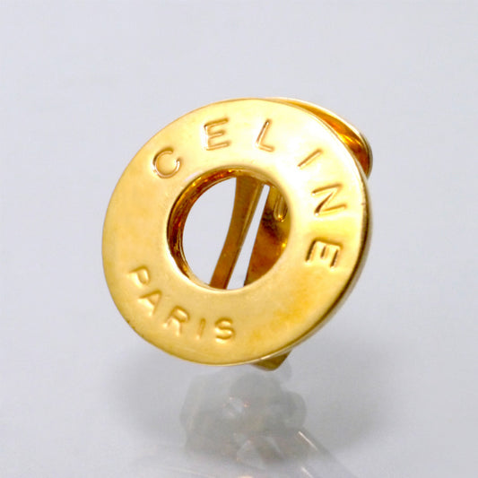CELINE サークルロゴリング イヤリング （ゴールド）