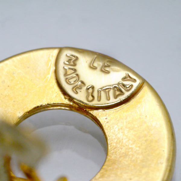 CELINE サークルロゴリング イヤリング （ゴールド）