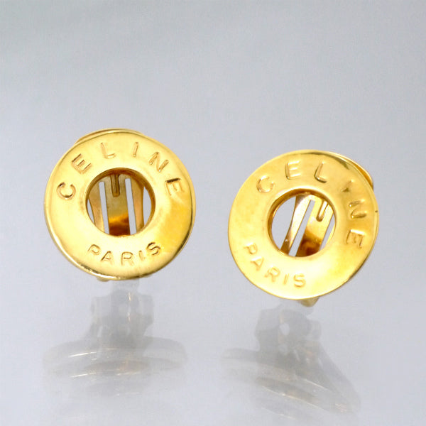 CELINE サークルロゴリング イヤリング （ゴールド）