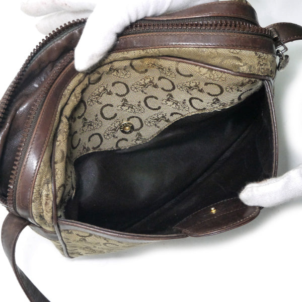 OLD CELINE　エンボスロゴ馬車柄ジャガードショルダー（茶）