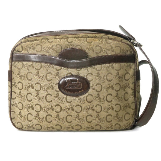 OLD CELINE　エンボスロゴ馬車柄ジャガードショルダー（茶）