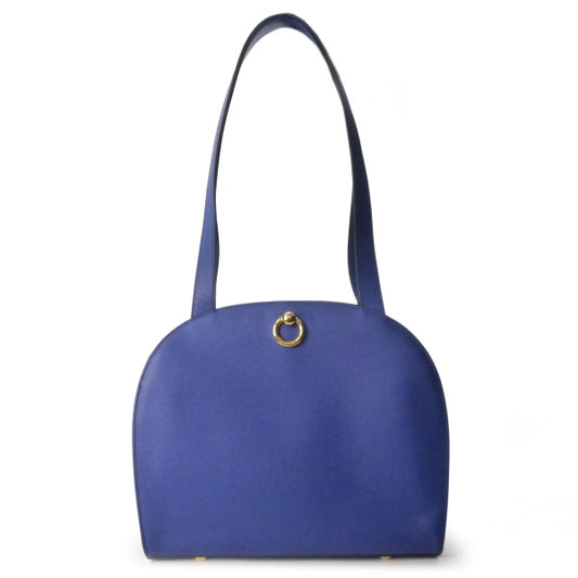 OLD CELINE　ロゴサークル金具レザートートバッグ（青）