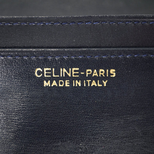 OLD CELINE　マカダム柄スエードWホック長財布（濃紺）