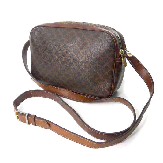 OLD CELINE　マカダム柄 ロゴリング金具ショルダー（茶）