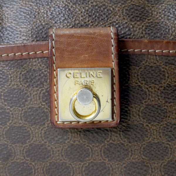 OLD CELINE　マカダム柄 ロゴリング金具ショルダー（茶）