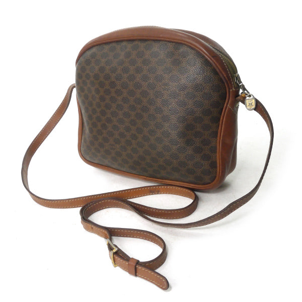 OLD CELINE　マカダム柄ブラゾン刻印ショルダー（茶）