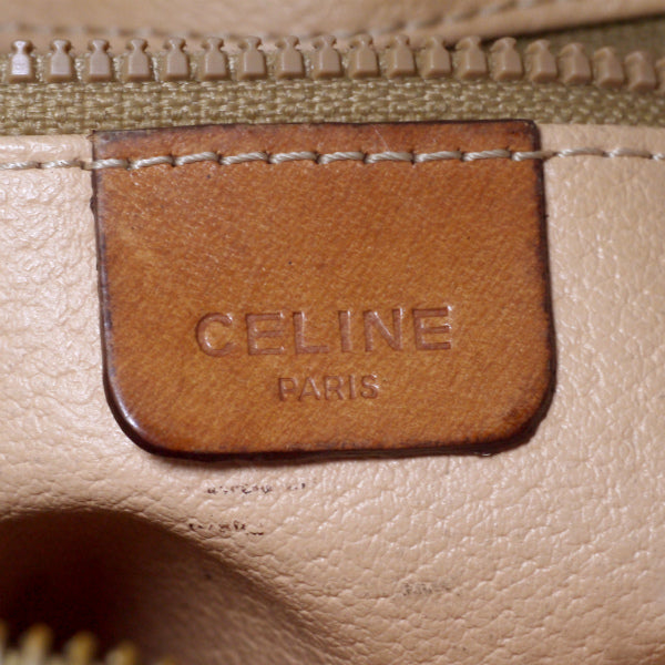 OLD CELINE　マカダム柄ブラゾン刻印ショルダー（茶）