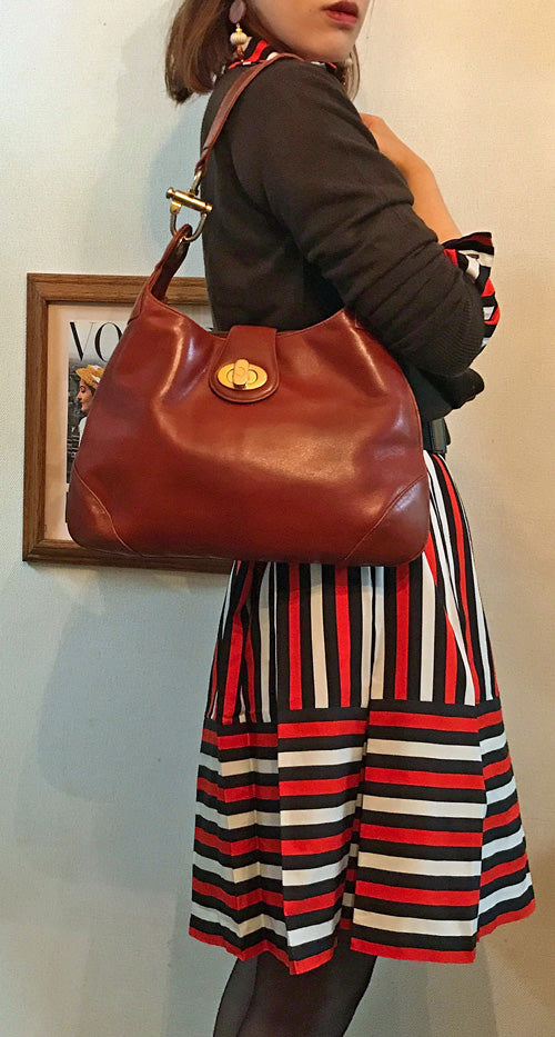 OLD CELINE　＜訳あり＞７０ｓ総革セミショルダー（朱色）