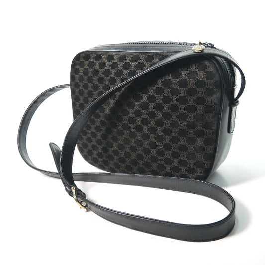 OLD CELINE　マカダム柄スエードショルダー（紺）