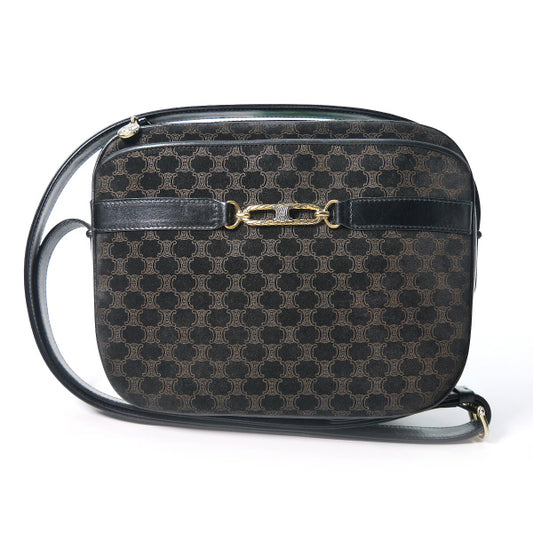 OLD CELINE　マカダム柄スエードショルダー（紺）