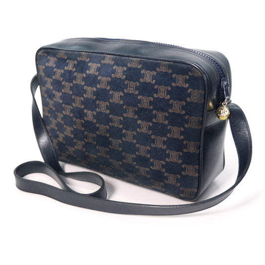 OLD CELINE　マカダム柄フロントポケットショルダー（紺）