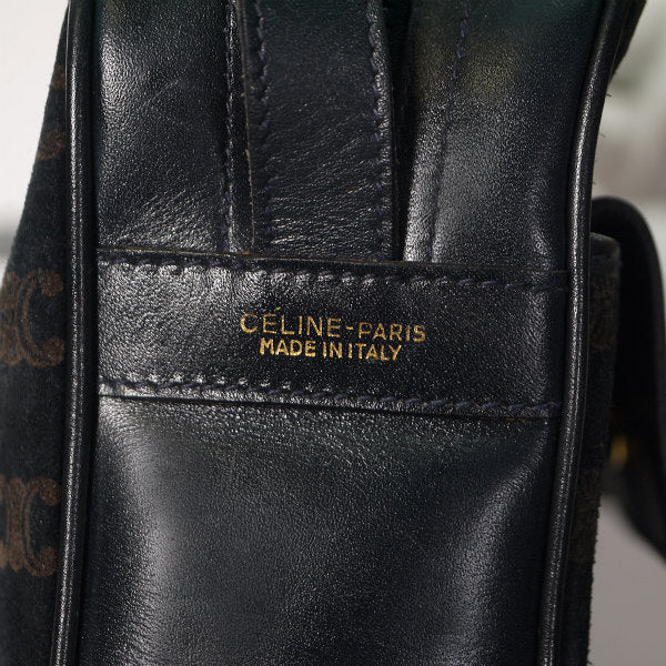 OLD CELINE　マカダム柄フロントポケットショルダー（紺）