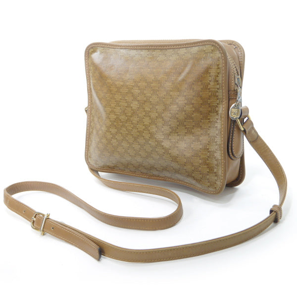 OLD CELINE　マカダム柄ポイントステッチショルダー（茶）