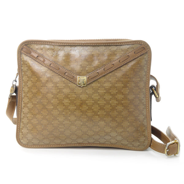 OLD CELINE　マカダム柄ポイントステッチショルダー（茶）