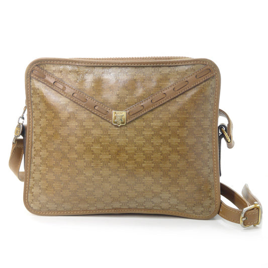 OLD CELINE　マカダム柄ポイントステッチショルダー（茶）