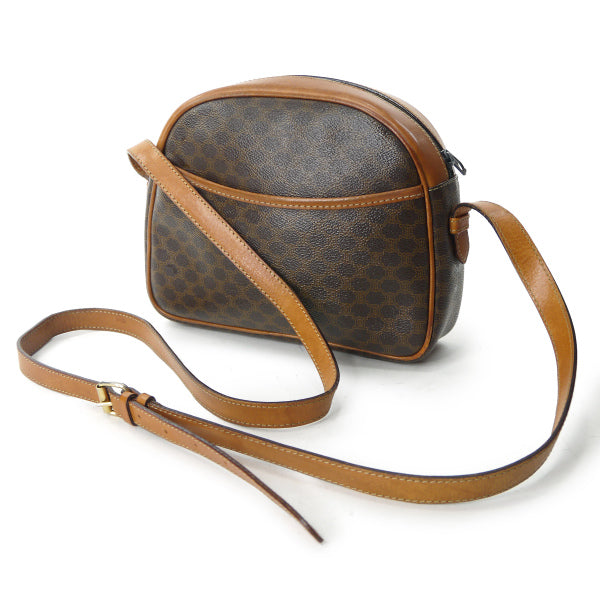 OLD CELINE　マカダム柄フリンジ付ショルダー（茶）